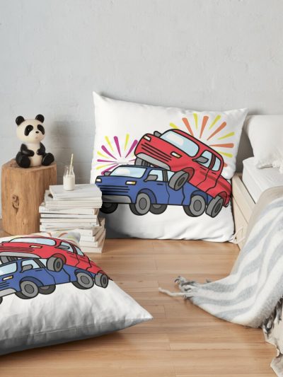 Two Trucks Throw Pillow Official Lemon Demon Merch