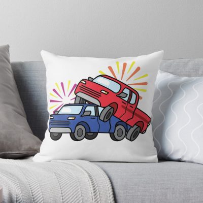 Two Trucks Throw Pillow Official Lemon Demon Merch